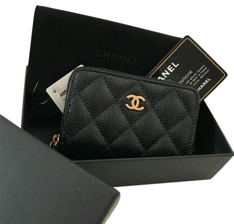 classic zipped card holder chanel|chanel card holder zip wallet.